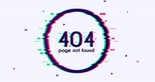 Error with glitch effect on screen. Error 404 page not found. Flat design modern vector illustration concept.